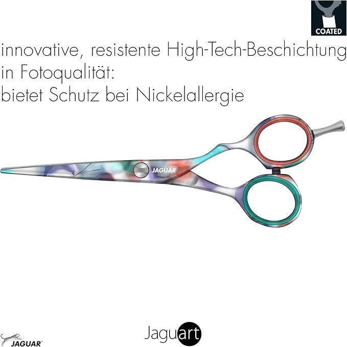 Jaguar In Heaven Watercolor Design Hairdressing Scissors, Right Handed Offset Handle, 5.5 Inch