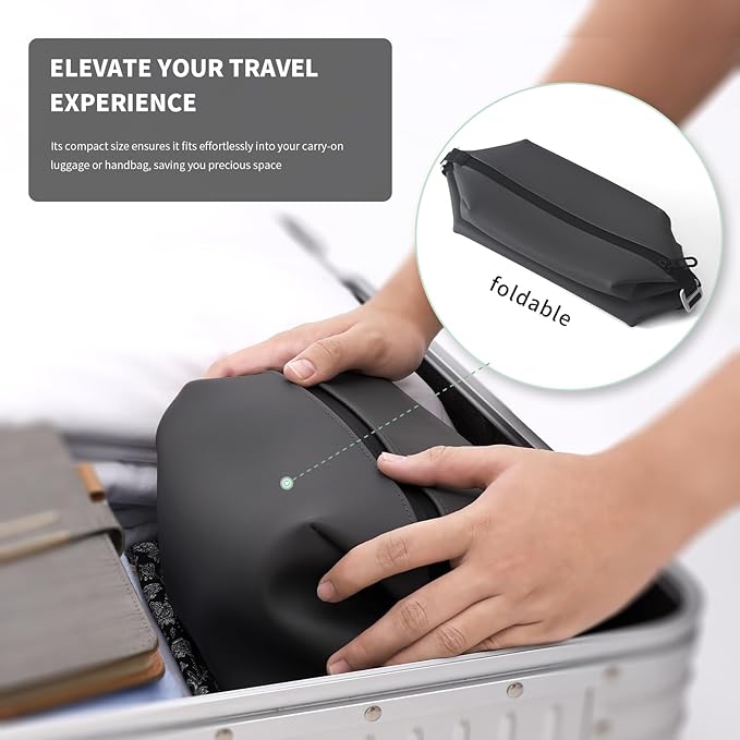 Onbagway 6"x9.84" 4.5L Silicone Toiletry Bag, Black