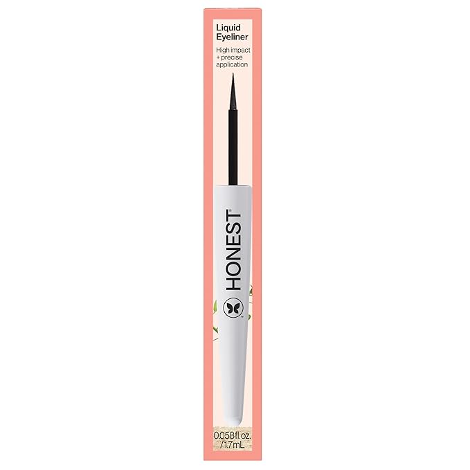 Honest Beauty Liquid Eyeliner, Hypoallergenic, Vegan, Black, 0.58 fl oz