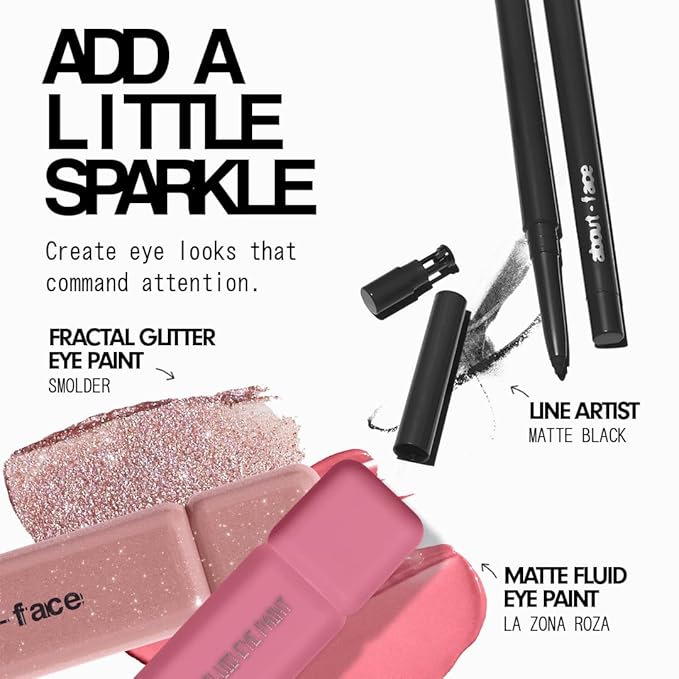 aboutface Fractal Glitter Eye Paint | Shimmering Mauve | 0.13oz