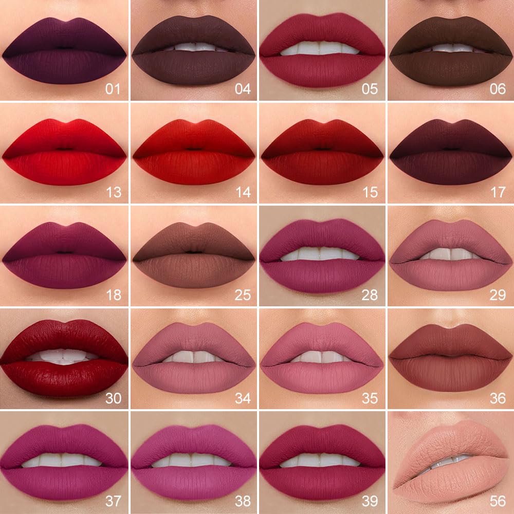 evpct 1Pcs Dark Deep Brown Chocolate Matte Lip Liner and Liquid Lipstick Stain Makeup Set for women, Long Lasting Smudge Proof Lipstick labiales matte mate larga duracion listip 24 hours originales,04