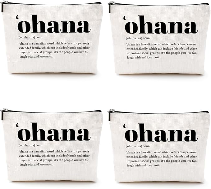 CQM 4pcs Hawaiian Inspirational Makeup Bag, Hawaiian Gifts Cosmetic Bag