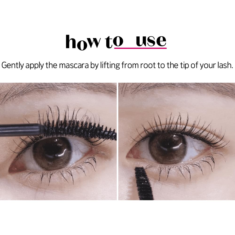 ETUDE Curl Fix Mascara, Lash Mascara, Strong Curl Up, Long-Lasting, Waterproof, Light-Weight, Korean Makeup, Beauty, Vegan Certified, Volume (0.27 Fl Oz)