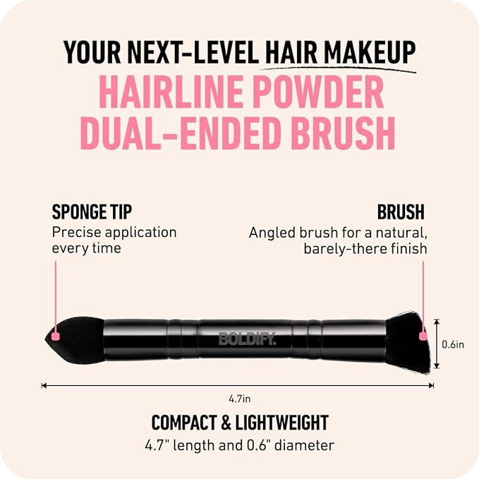 BOLDIFY Hairline Powder Brush, Root Touch Up Brush Applicator – Dual-Ended
