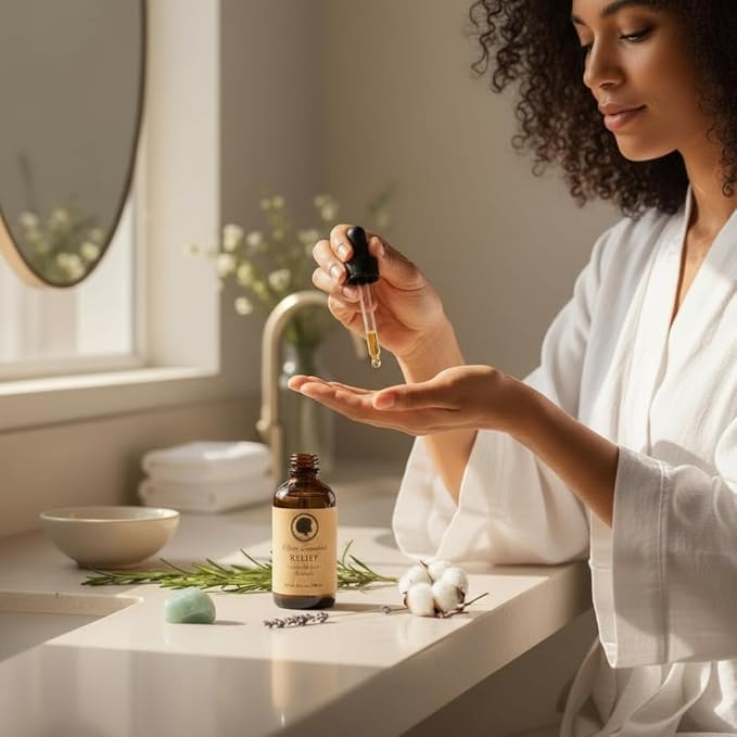 Wynn Essentials Relief Oil, Organic Scalp Treatment, Soothing Formula for Dry, Itchy, Dandruff-Prone Scalp with Almond, Jojoba, Avocado, Tea Tree and Black Castor Oil