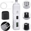 PAPIFFEED Dog Nail Grinder with LCD Display – Quiet Electric Nail Trimmer with Dual LED Light, Safe for Black & Thick Nails, Rechargeable for Small Medium Large Dogs & Cats (White)