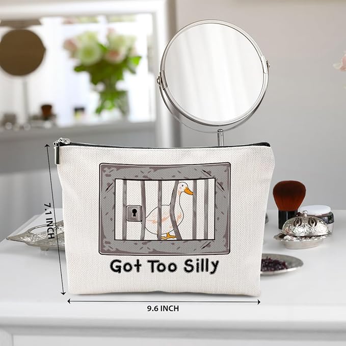 BQXH Funny Goose Pun Makeup Bag, Funny Gifts Cosmetic Bag, Goose Gifts