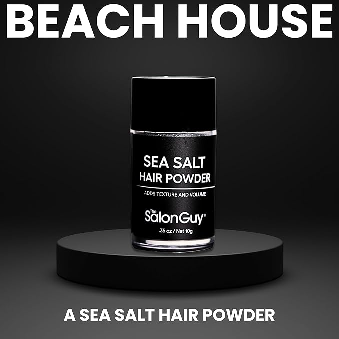 THESALONGUY Sea Salt Hair Texture Powder for Men & Women – Volumizing & Texturizing Styling Powder, Matte Finish, Root Lift & Beachy Waves, Lightweight Flexible Hold, Talc-Free,.35 oz / 10g