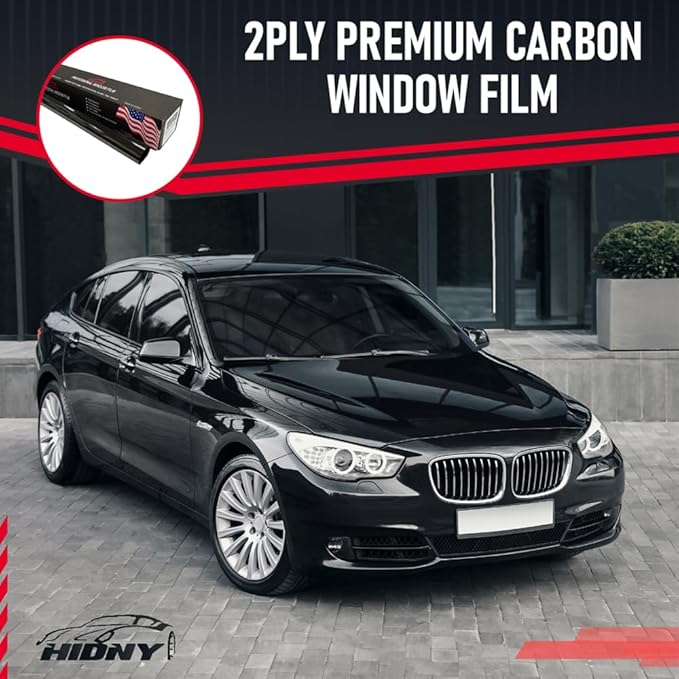 United Window Tint 20Inch x 100Ft 2Ply Carbon Film with 35% VLT - Privacy Window Tint for Cars, Home -Blocks UV/IR Rays, Reduce Heat & Glare - Adhesive Film with Lifetime Color Stability