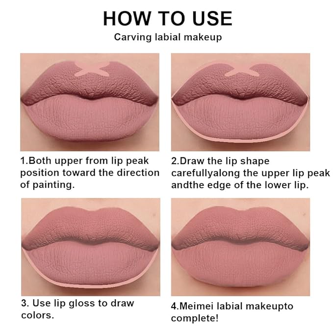 evpct 2Pcs Brick Red Neutral Nude Color Lip Liner and Matte Lipstick Makeup Sets Vegan Lipstick Lip Liner and Gloss Set Lip Stain Long Lasting Waterproof 24 hrs, 34#