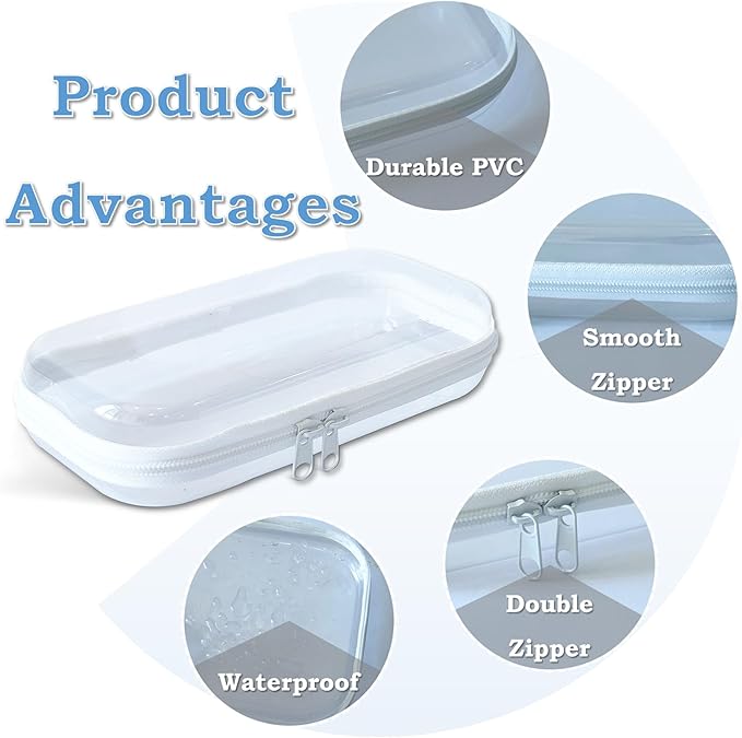 Gberlczz Clear Hard Zipper Case for Storage, Durable Clear Zipper Pouches, Hard Plastic Zippered Pouch for Snacks Toy Travel Organizer