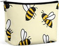 Meaudiwes Personality Fashion Zipper Cosmetic Case, Portable Makeup Case, Toiletry Bag, Cute Bee Pattern Travel Cosmetic Toiletry Bag