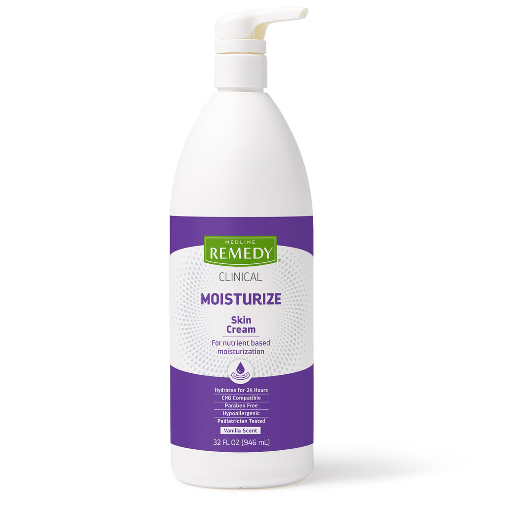 Medline Remedy Clinical Skin Cream, Nourishing Formula for Dry Skin, 32 oz. Pump Bottle