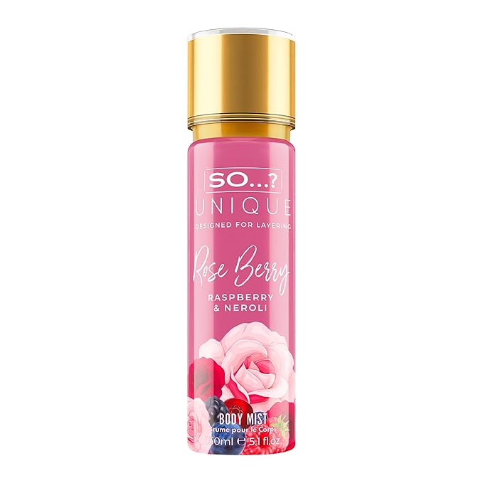 So...? Unique Rose Berry Body Mist - Floral, Fruity Body Spray for Women - Vegan Perfume for Women with Rose, Vanilla, Musk Notes - 5.1 oz