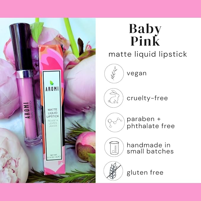 Aromi Baby Pink Matte Liquid Lipstick | Light Pink Shade