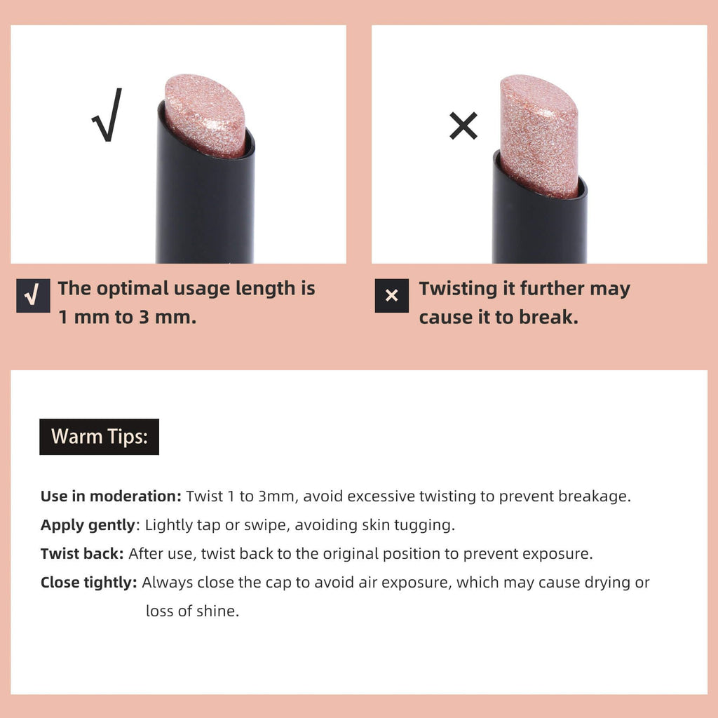 ilembane Cream Highlighter Stick, Shimmer Rose-Gold Glow Makeup for Face, Eyes, Lips & Body, Multi-Use Radiant Highlight, Diamond-Like Shine, Hydrating Sheer Finish, Silver Sparkle