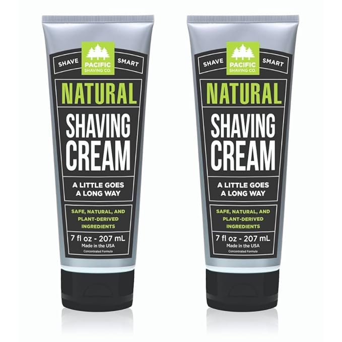Pacific Shaving Company Natural Men's Shaving Cream, 7 Oz (2 Pack)