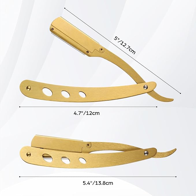 Wenshall Professional Black Gold Hair Scissors 6.89" Teeth Japanese Stainless Steel Multifunctional Salon Thinning Scissors Straight Shears Tools for Men Women Home Salon Barber