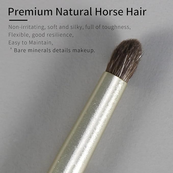ENZO KEN Natural Pony Hair Eye Shadow Brush, Small Detail Eyeshadow Brush, Detailing Eye Shadow Brushes, Mini Smudge Brushes, Corner Eyeshadow Brush, Eyeshadow Blending Brush, Single Makeup Brushes.