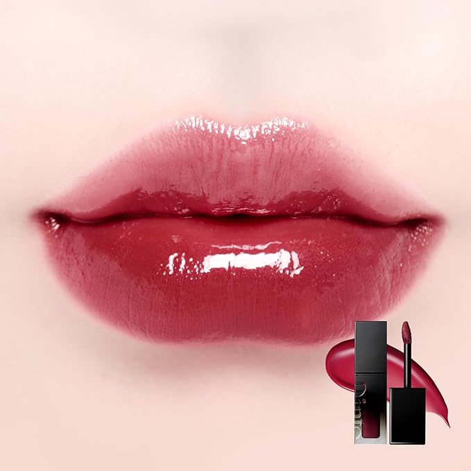 DINTO Blur-Glowy Lip Tint (228 Spes) – Dewy Finish Glowy Korean Lip Tint, Long Lasting All Day Stain, Muted Cherry Red, Vegan & Cruelty-Free, 0.11 fl oz