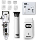 TPOB Slime 2 Barber Hair Clippers Trimmer Shaver Set for Men with Matte White Case and Fade Blade
