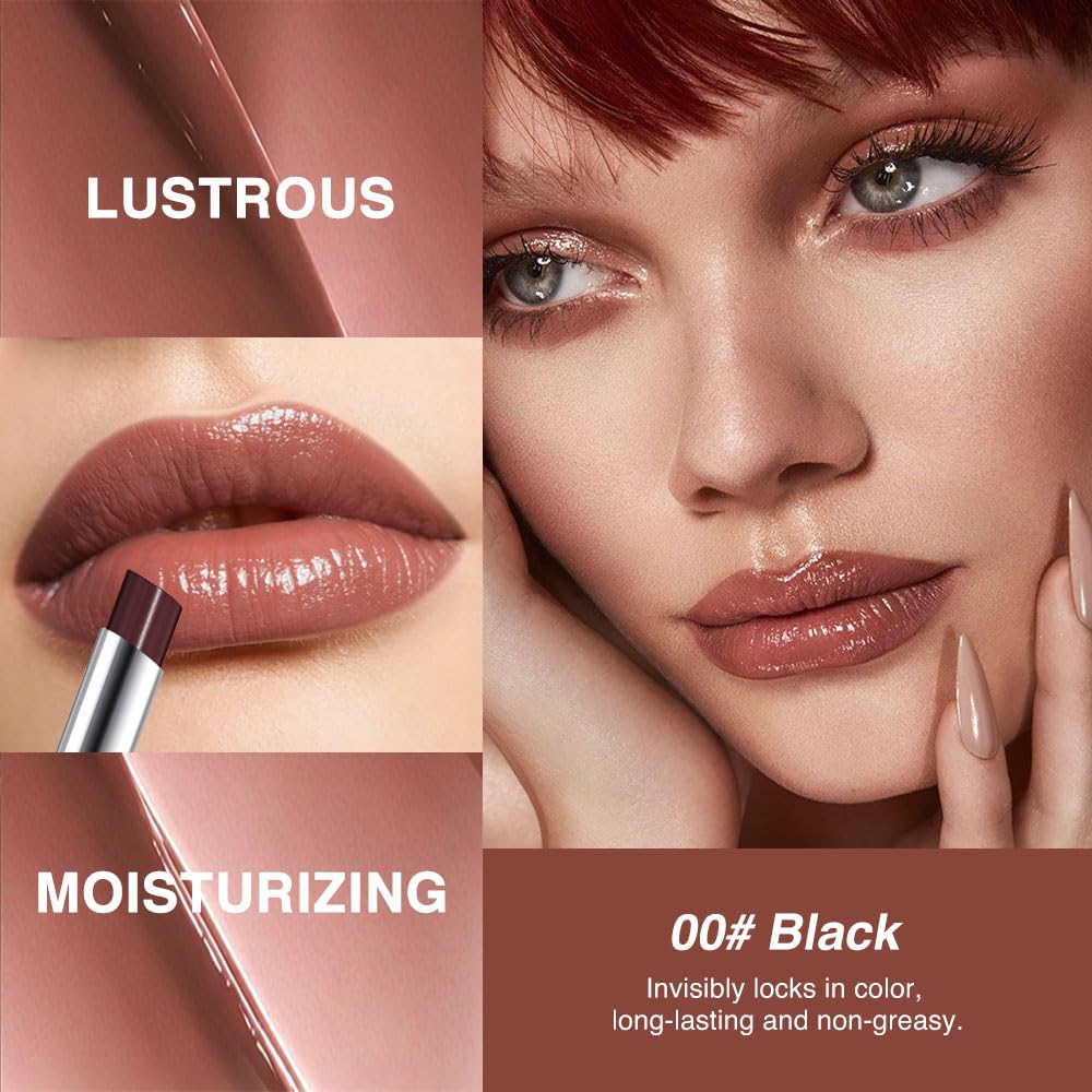HHLTOH 2Pcs Tinted Lip Balm Moisturizing Lipstick – Waterproof Hydrating Matte Lip Balm for Women, Creamy Natural Color Stain for Dry Lips, Soft Matte Finish (#5 Deep Cherry Brown & #08 Alluring Pink)