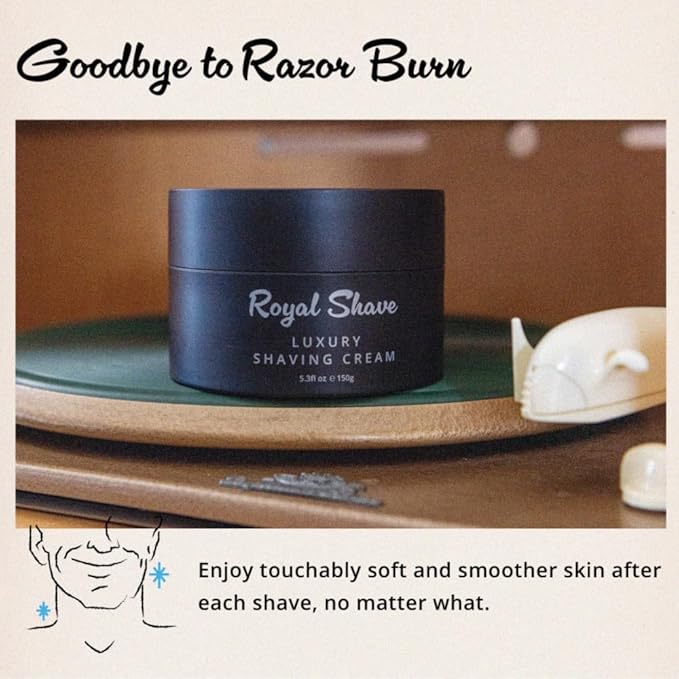Royal Shave Sandalwood Shaving Cream for Men, Luxury Ultra Rich Lather