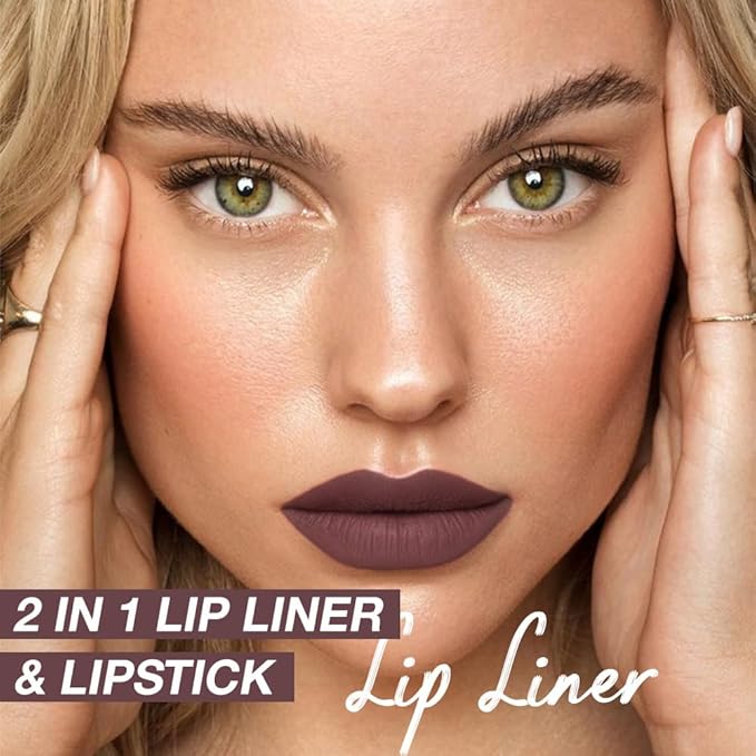 Deep Matte Crayon Lip Liner Lipstick Makeup, Precision Tip Matte Lip Crayon, Longwear Up To 24Hrs,Matt Lip Liner Make Up Smudge-Proof Lip Contour Waterproof for Women (Coffee Bean, Regular)