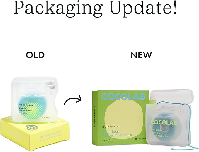 Cocofloss Expanding Woven Dental Floss by COCOLAB, Coconut Scent, 1-Pack