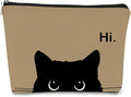 BARPERY Cute Makeup Bag - Black Cat Kitty Cosmetic Pouch for Women, Cat Gifts