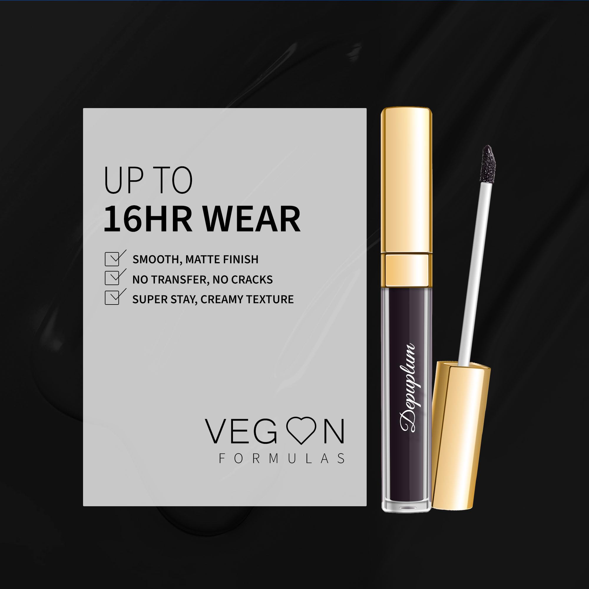 Depuplum Black Lipstick Matte for Women Goth Long Lasting Lipsticks