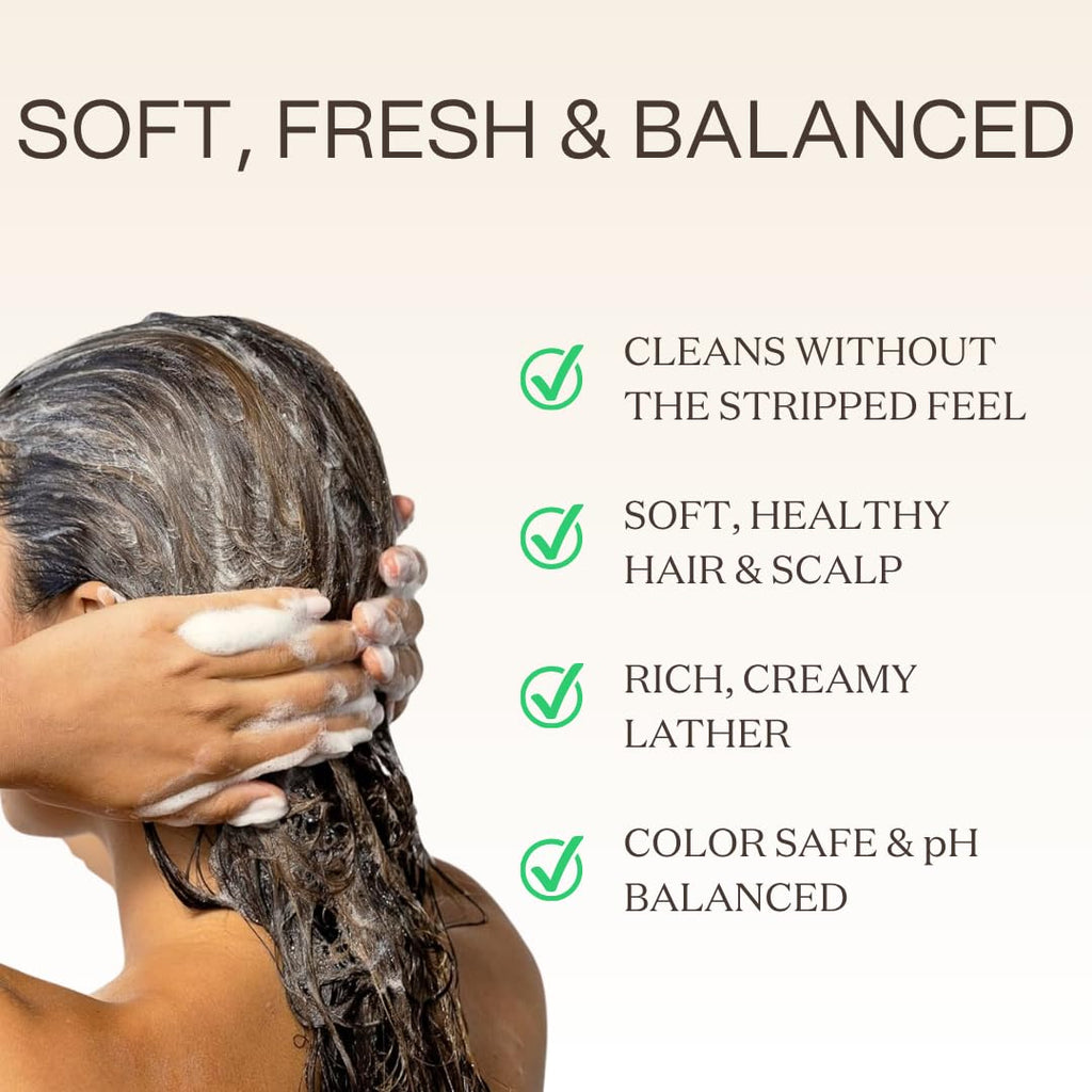Ingreendients Natural Shampoo With Organic Ingredients - Sulfate Free, Color Safe, Non Toxic With Tea Tree Oil & Apple Cider Vinegar, Vegan, Gluten Free, pH Balanced