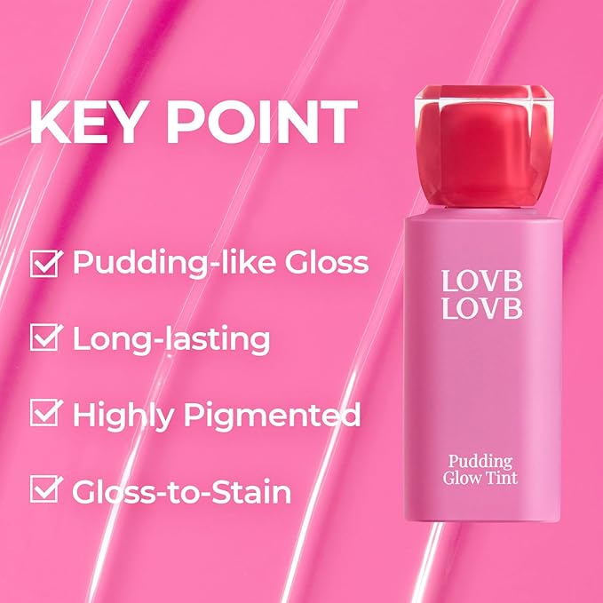 LOVB LOVB Pudding Glow Korean Lip Stain 0.14 oz. 02 ENDING ROSE