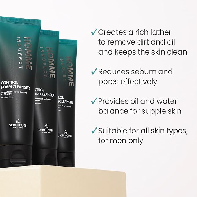 The Skin House Homme Innofect Korean Face Wash, 4.05 fl.oz