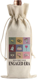 BARREEMO Engagement Wine Gift Bag Wedding Engaged Gifts for Newlyweds Couple Women Men Bridal Shower Gifts for Bride and Groom Pairs Well with Wedding Planning Welcome Your Engaged Era Wine Bags