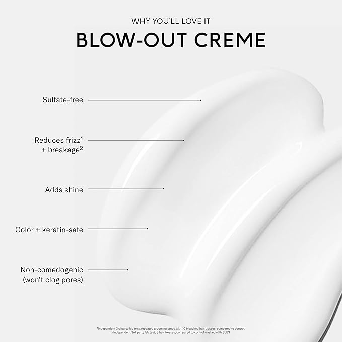 SEEN Blow-Out Creme, Fragrance Free - Non-Comedogenic Blow-Out Hair Cream - Dermatologist-Developed - Reduces Frizz- Heat Protectant- Safe for Sensitive, Eczema & Acne Prone Skin