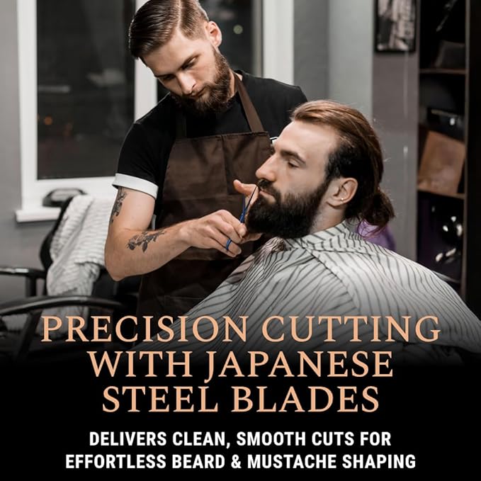 Ontaki Beard & Mustache Scissors & Combs - 5.5" Japanese Steel