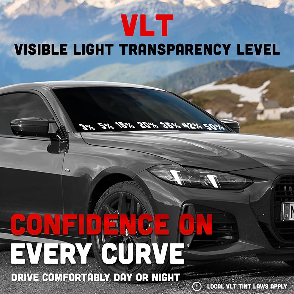 United 3% VLT Professional Window Tint Film - 24" x100' Upgraded 1 Mil Dyed PET Film - 99% UV Block Privacy Car Window Tint for Truck, Home - Heat & Glare Control