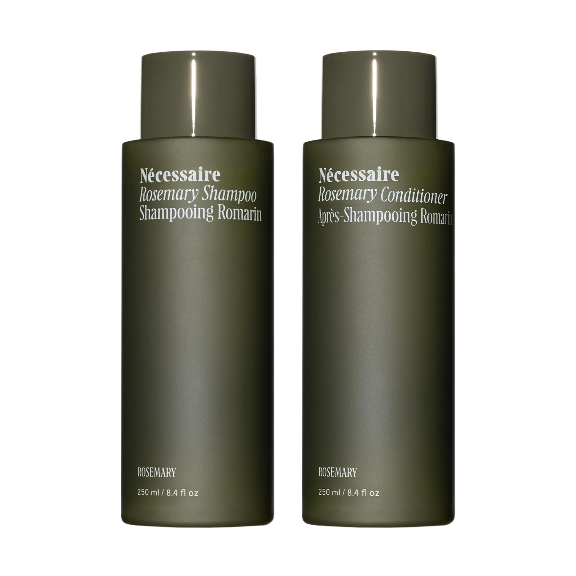 Nécessaire Rosemary Hair Duo | Multi-Protein Strengthening Rosemary Shampoo and Conditioner Set For Thinning Hair. For Women + Men. Free Of Sulfates. Color-Safe. 250 ml / 8.4 oz