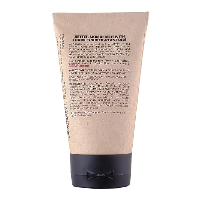 Thrive Natural Care Face Wash - Hydrating Daily Facial Cleanser - Gently Cleanses Face Without Over Drying - Vegan, Oil Free