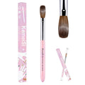KEMEISI Acrylic Nail Brush Size #20, 100% Pure Kolinsky Nail Art Brushes for Acrylic Application, Sturdy Starry Handle Oval Shaped Nail Design Tools for Professional Manicure DIY, Pink