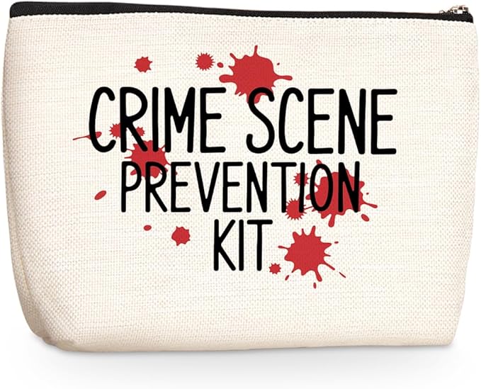 Wenboco Crime Scene Makeup Bag, Travel Makeup Case Cosmetic Bags for Women