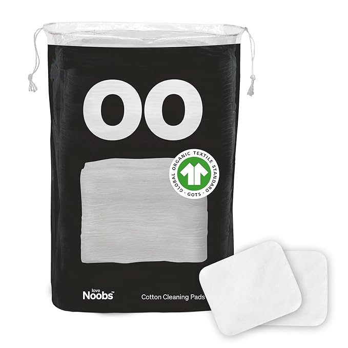 Baby Cotton Pads by LoveNoobs, 60 Ct Organic Cotton Squares, XL Lint-Free