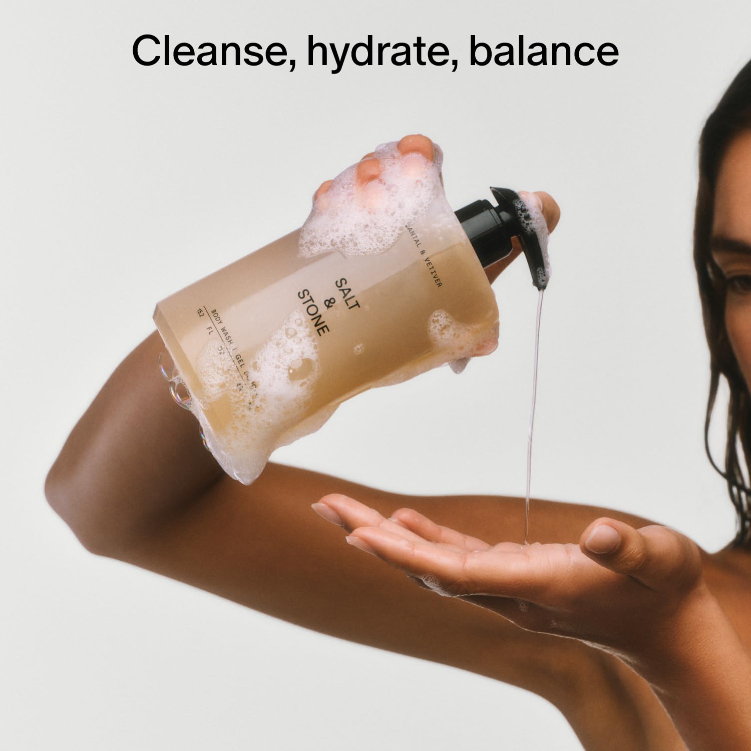 Salt & Stone Body Wash for Women & Men, Saffron & Cedar 15.2 fl oz