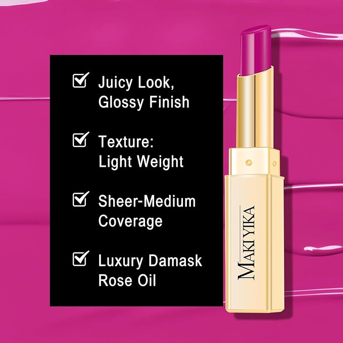 MAKI YIKA Moisture Purple Lipstick for Women Hydrate Tinted Lip Balm