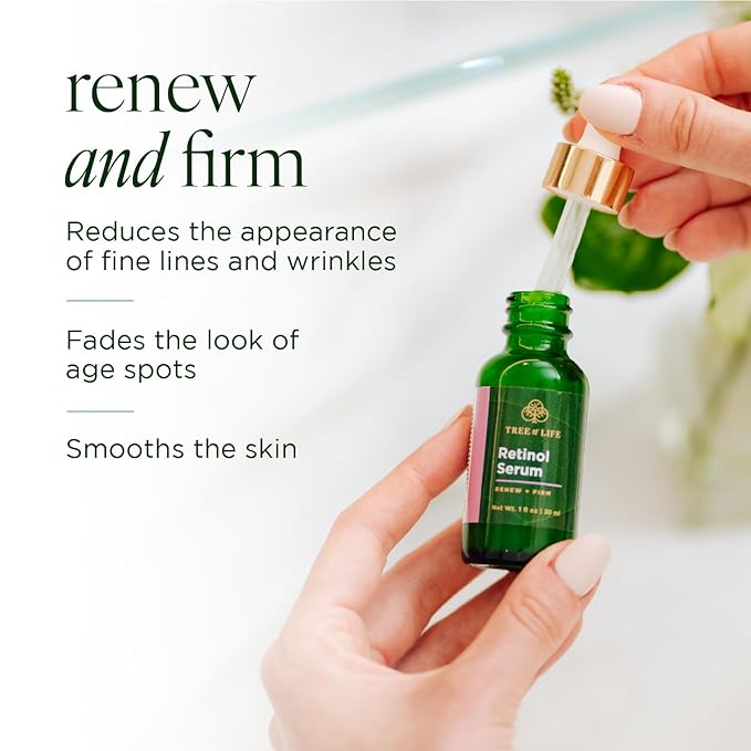 Tree of Life Retinol Serum for Face - Brightening and Hydrating Face Oil for Dark Spots and Fine Lines - Suitable for Sensitive Skin - Dermatologist Tested Skin Care - 2 Fl Oz (Pack of 2)