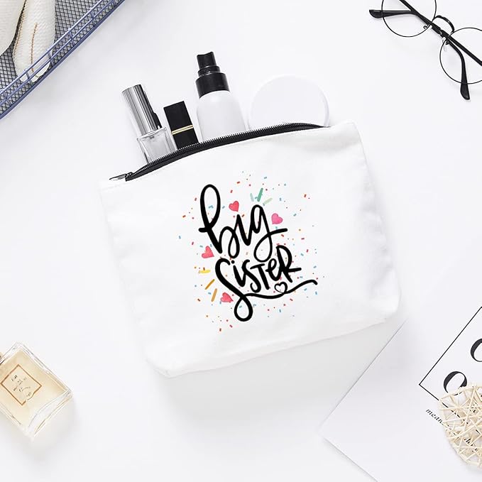 IHopes+ Cute Big Sister Reusable Makeup Bag Big Sister Gifts for Little Girls Best Sister Makeup Bag Gifts for Birthday Christmas