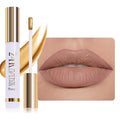 JUAAZIN All Day Lip Stain Peel Off Gold Liquid Lip Gloss Tattoo, Brownish Red Matte Finish Peel Off Lip Stain Masque, Long Lasting Waterproof Lip Tint, Transfer-proof for All Skin Types 02#