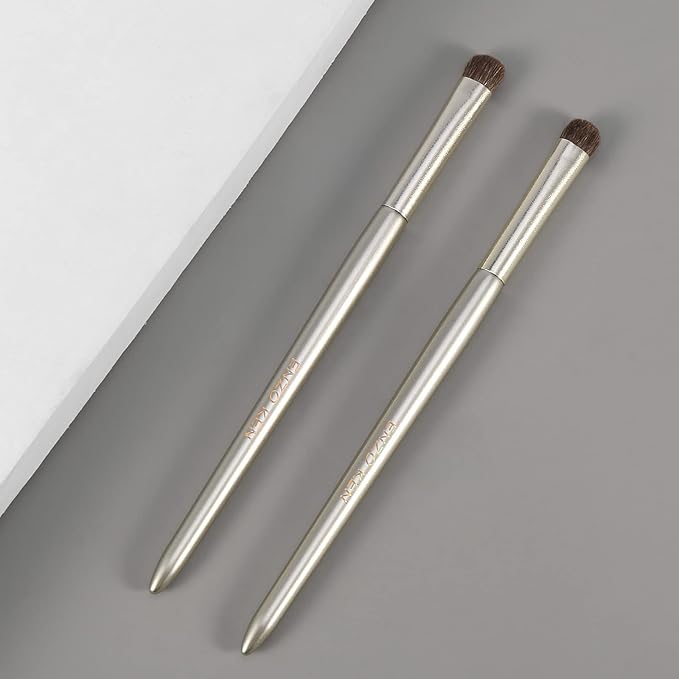 ENZO KEN Natural Pony Hair Eye Shadow Brush, Medium Smudge Eyeshadow Brush, Shader Eye Shadow Brushes, Eye Smudge Brush, Single Eyeshadow Brushes, Eyeshadow Blending Brush - Gold, E203M