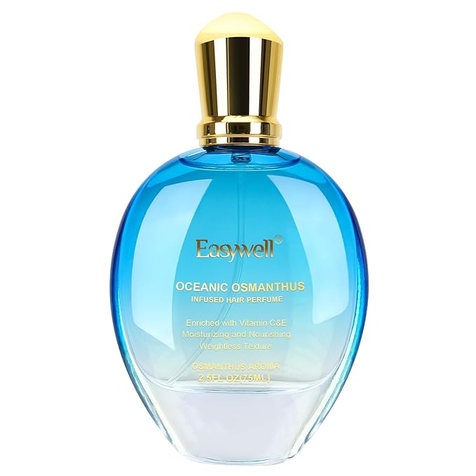EASYWELL Hair Perfume for Women, Christmas Gift Birthday Gifts for Mom and girls, Leave In Conditioner Spray with Vitamin B5, Hair Care Fragrance, Hair Oil Mist, Oceanic Osmanthus, 2.5 fl oz